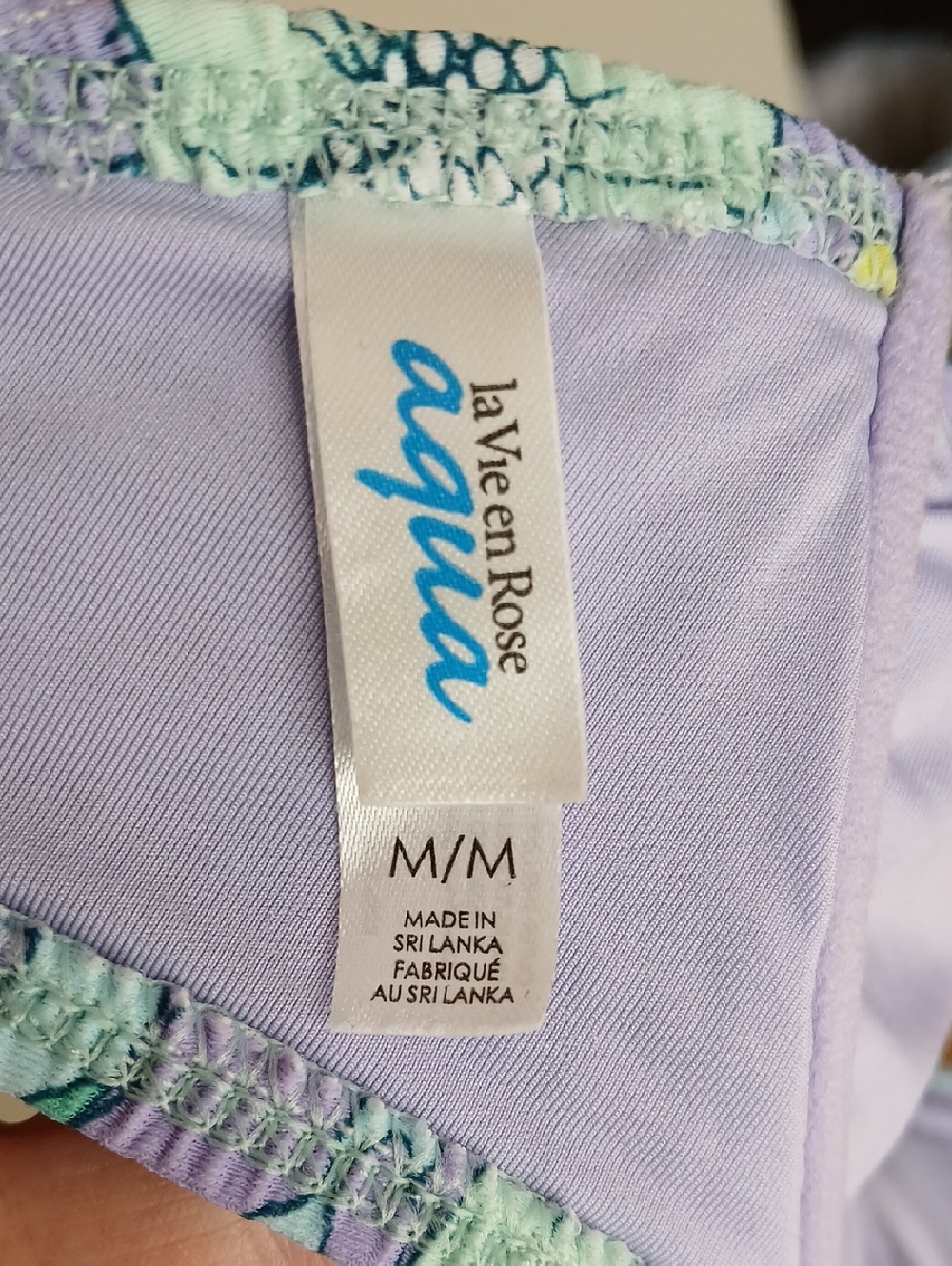 La Vie En Rose Aqua Shirred Bikini Top Size M & Bottom Size Large - Picture 6 of 8